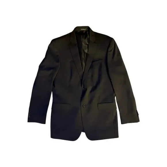 JOHN VARVATOS * U.S.A. Size 40 R Black Solid Wool Peak Lapel Sport Coat - Picture 2 of 10